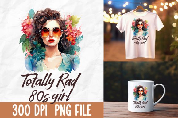 Download Totally Rad 80s Girl Retro Vibes Flower - Retro vibes Collection