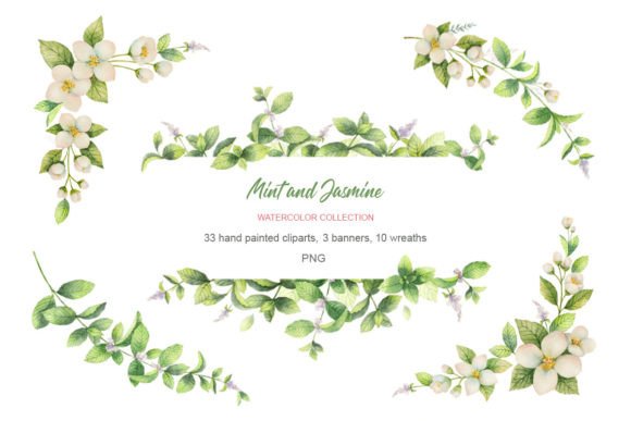 Download Watercolor Flower Elements and Wreaths - Flower elements Collection