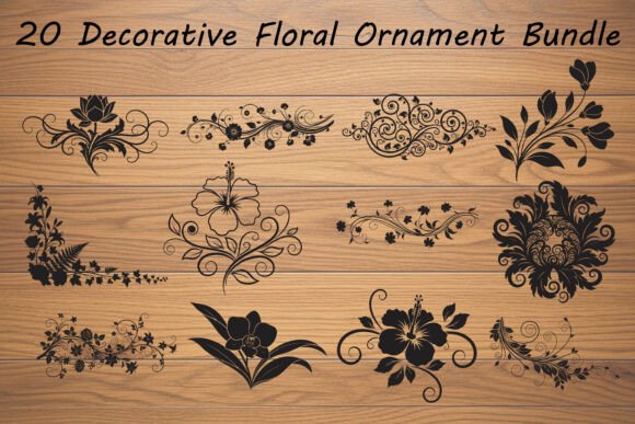 Download Botanical Swirls &amp; Flower Elements - Flower elements Collection
