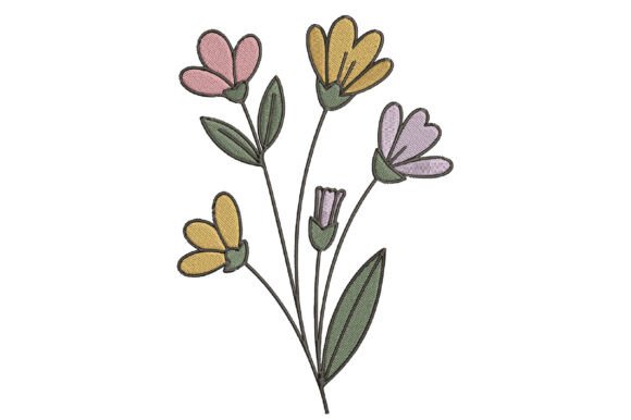 Download Minimalist Wildflower Embroidery Design - Minimal Collection