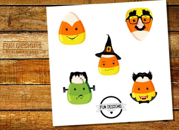 Download Kawai Halloween Candy Corn Face Monsters - Candy corn Collection