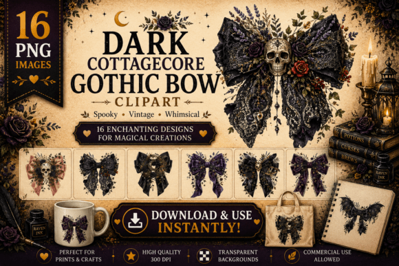Download Dark Cottagecore Gothic Bow Clipart - Dark Collection
