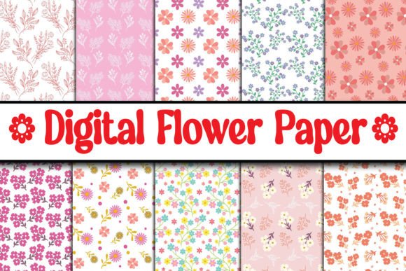 Download Digital Floral Papers, Seamless Patterns - Premium Bundle