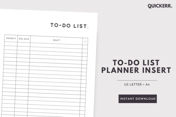 Download Minimal to-Do Priority Checklist Planner - Minimal Collection